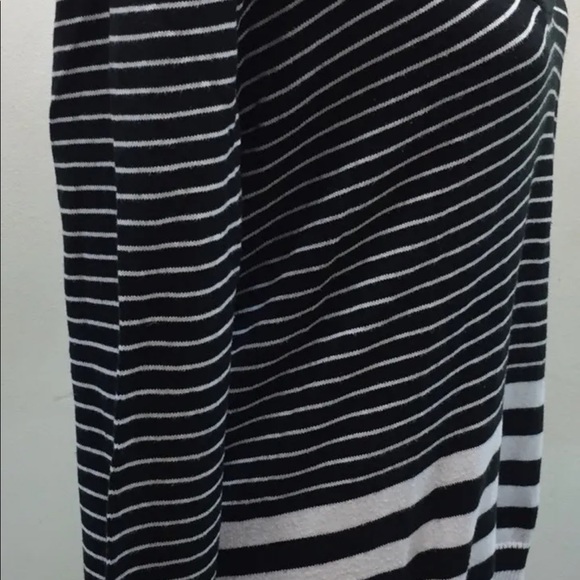 Liz Claiborne Women Black White Sweater Cowl Leather Button L/S Petite M Cotton - Picture 8 of 12